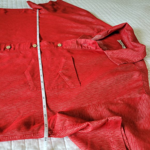 Batik Bay Red Men’s Short Sleeve Button Down Shirt   Size XL - Picture 10 of 12
